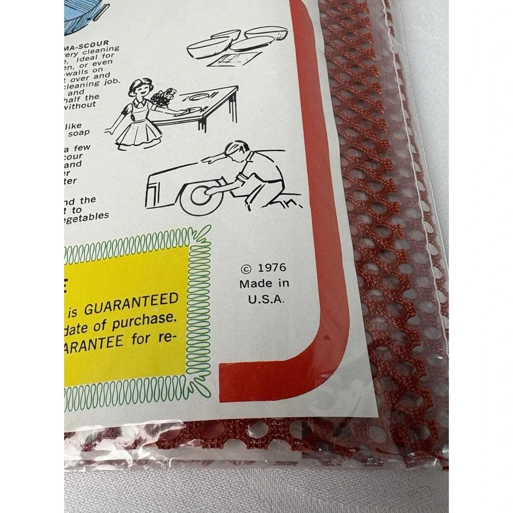 7 Perma Scour Scouring Cloths 100% Nylon Cleaning Teflon Non Scratching NOS 1976